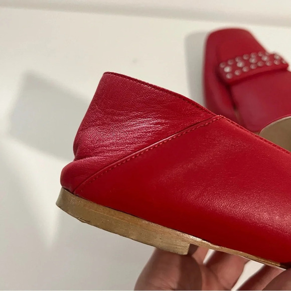 Vera Pelle bagatt  red leather loafers size 38 - Picture 3 of 9